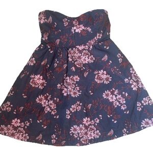 Free People Matilda mini Dress in Navy and Pink Floral size s